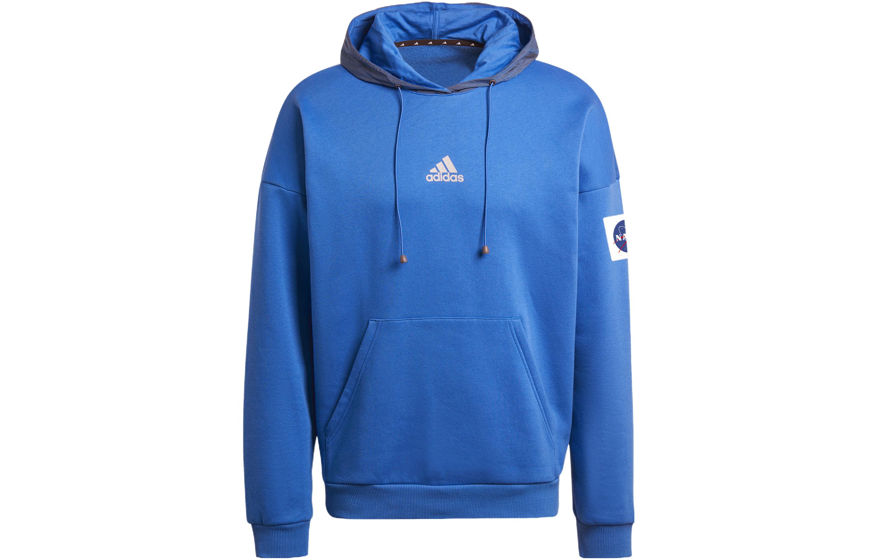 adidas Sport Performance Logo Print Blue Hoodie Long Sleeve GQ2224