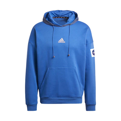 adidas Sport Performance Logo Print Blue Hoodie Long Sleeve GQ2224