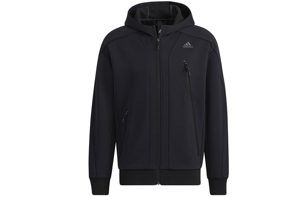 adidas Sports Hooded Casual Jacket Black H39237