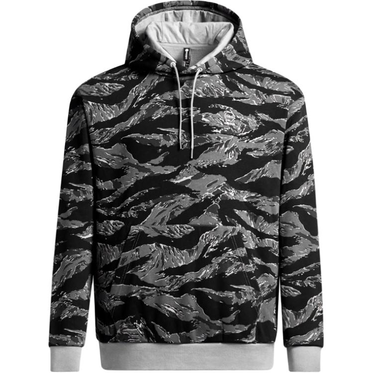 adidas Sports Pullover Hoodie with Graphic Print Black Gray IQ0933