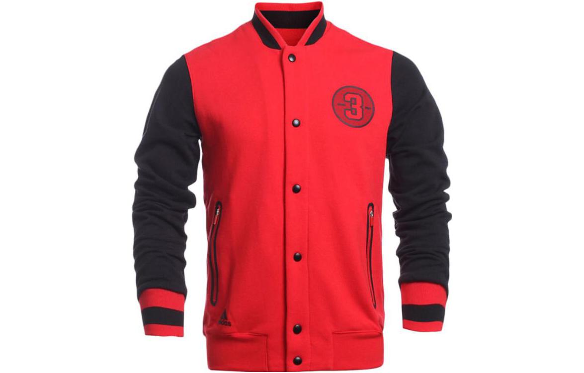 adidas Sports Series Red Knit Long-Sleeve Pilot Jacket Casual Style AJ8231