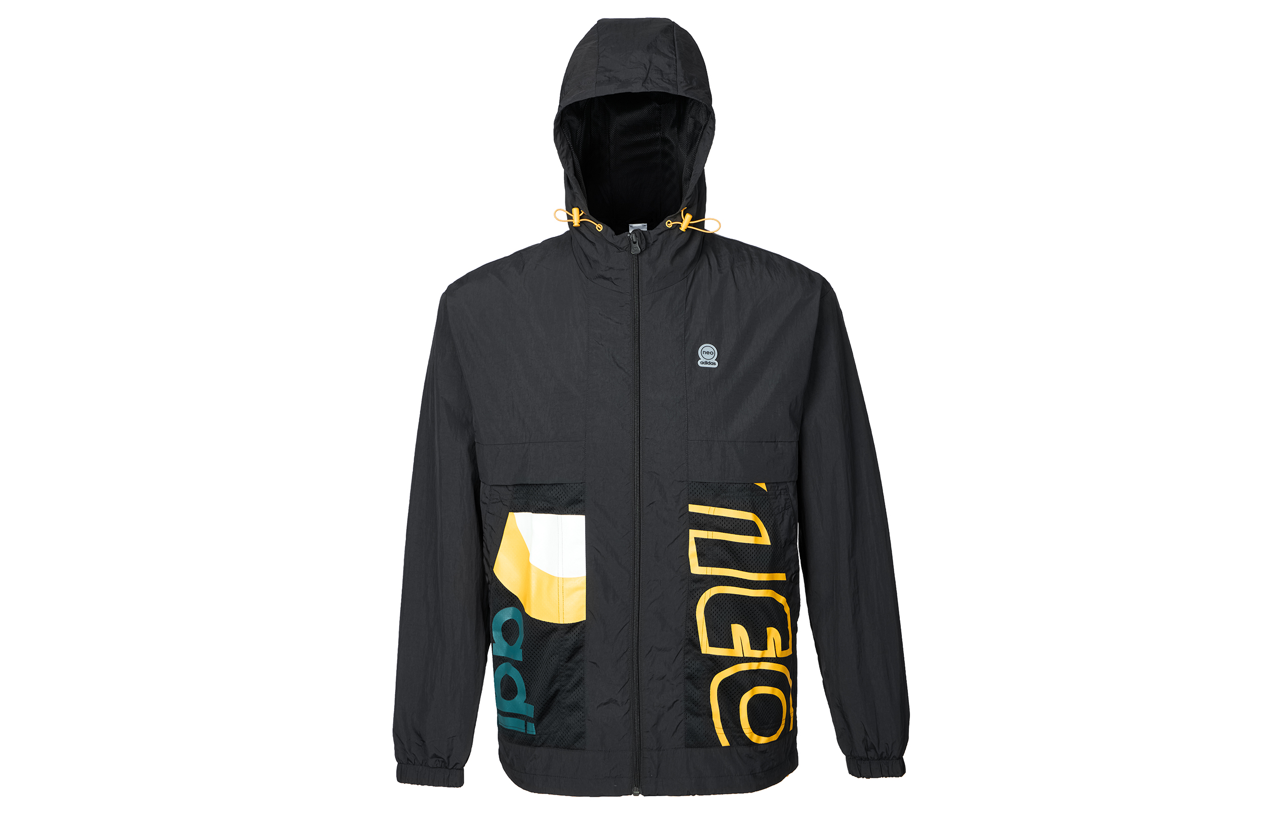 adidas Sports Woven Letter Hooded Jacket Black HS8850