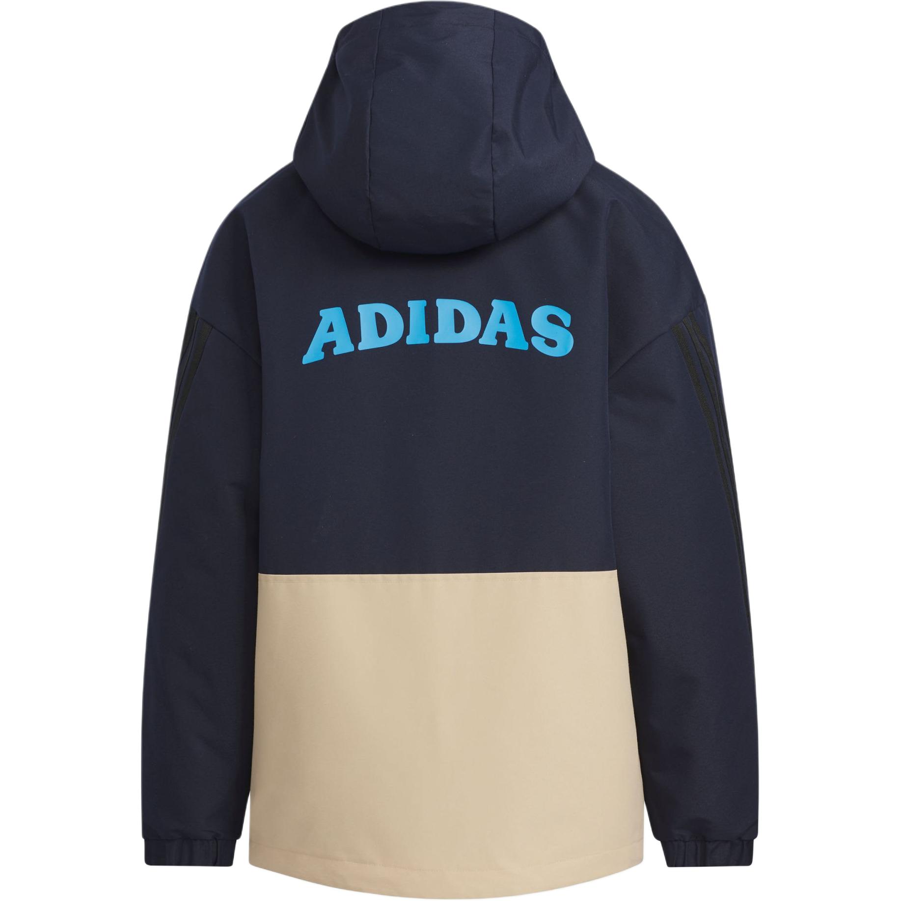 Lookbook 阿迪达斯运动2合1羽绒夹克青少年款 - 海军蓝连帽舒适外套 JJ5019