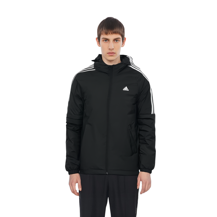 Details for adidas運動防風側條紋黑色連帽羽絨外套 IT8730