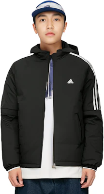 adidas運動防風側條紋黑色連帽羽絨外套 IT8730 Sizing adidas運動防風側條紋黑色連帽羽絨外套 IT8730
