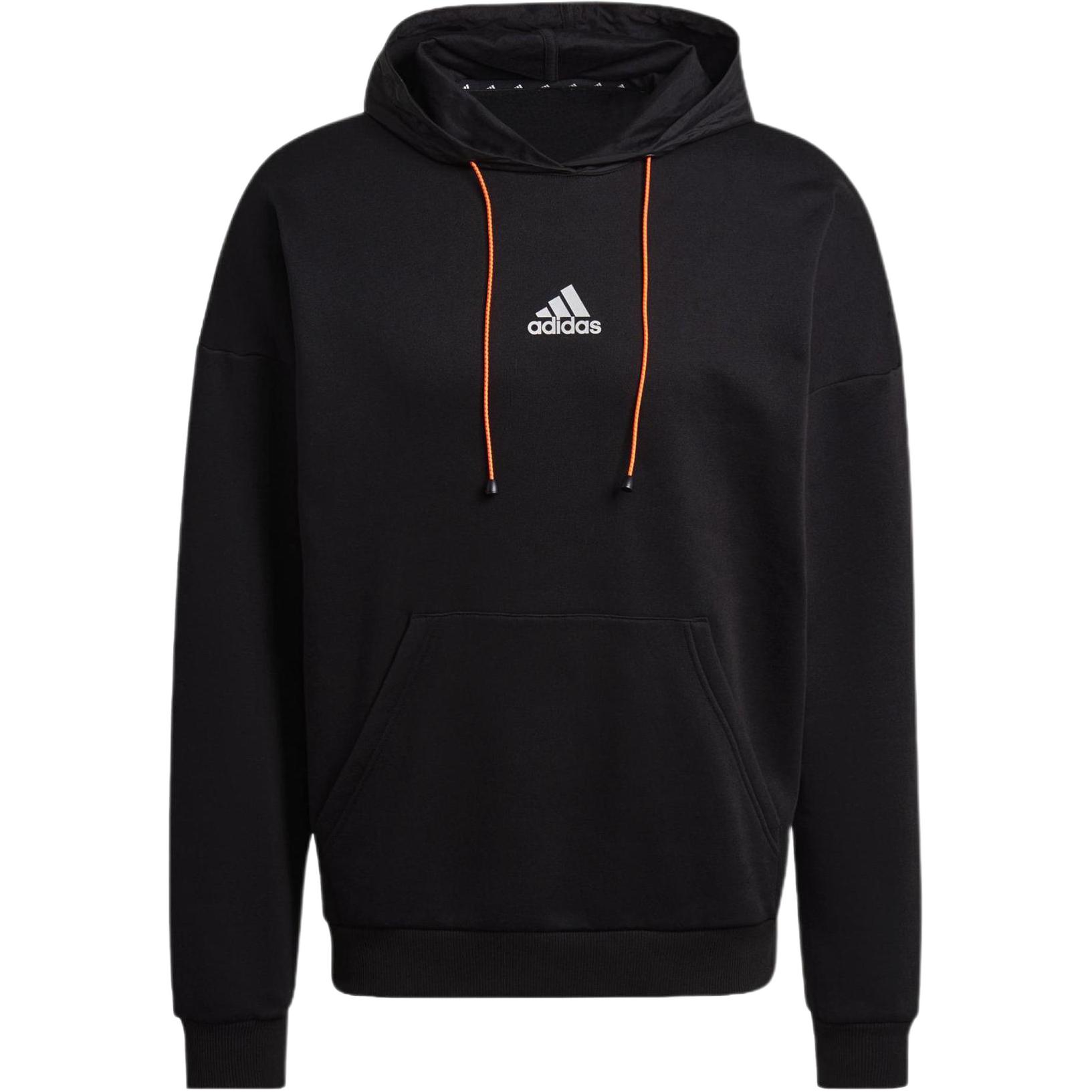 adidas Sportswear Black Long-Sleeve Sweatshirt with Solid Logo Print GQ2223