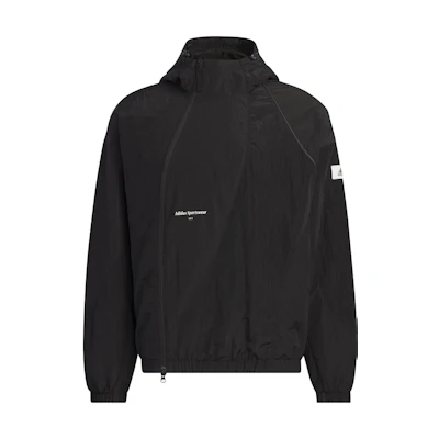adidas Sportswear Black Lounge Jacket with Logo Patch Hoodie IP4986