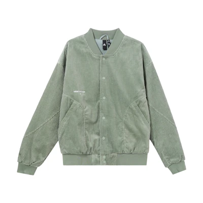 adidas Sportswear Corduroy Logo Jacket Silver Grey Green Mens Retro Casual Style IQ1389