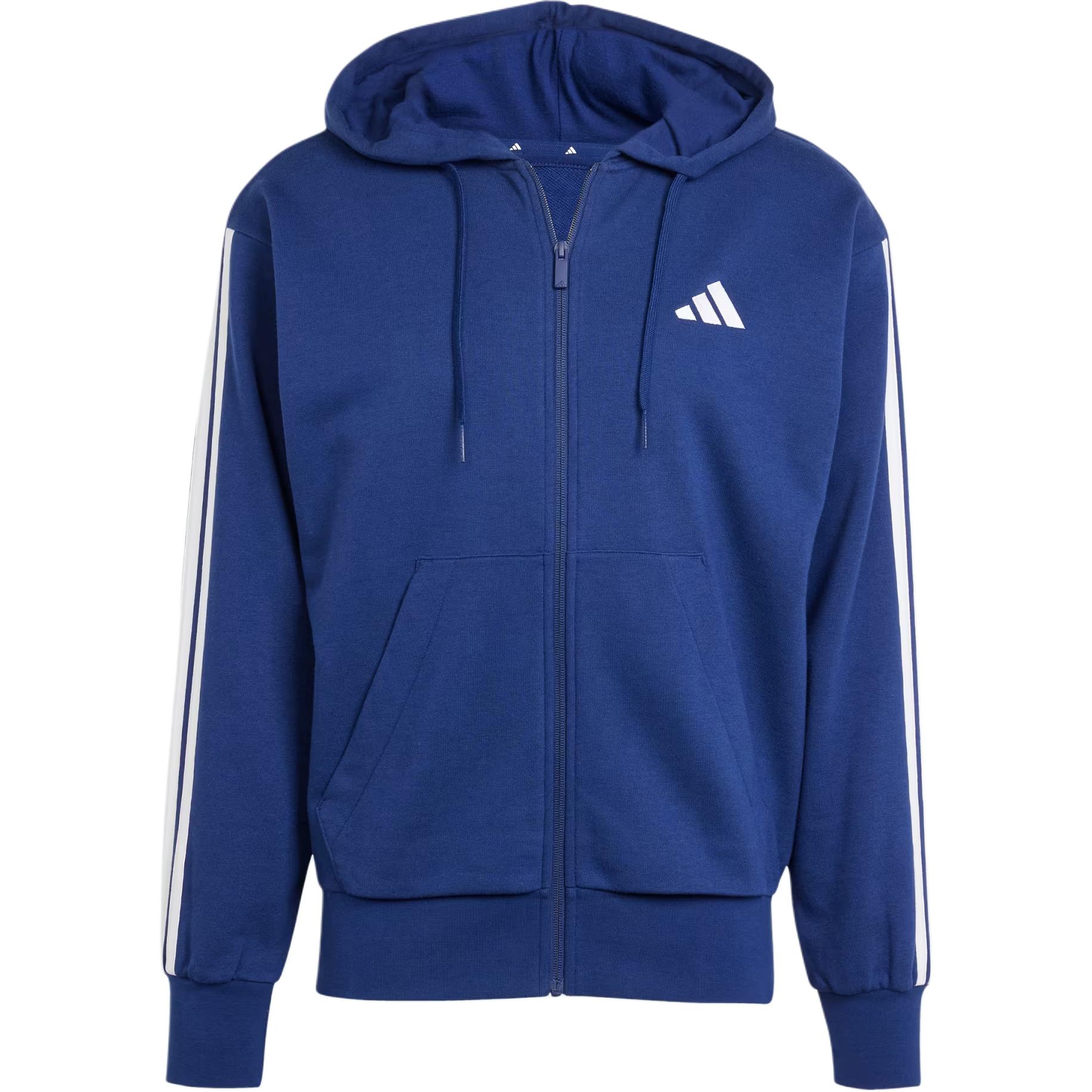 adidas Sportswear ESSENTIALS FW24 3-Stripes Full-Zip Hoodie Navy/White JE6341