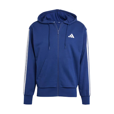adidas Sportswear ESSENTIALS FW24 3-Stripes Full-Zip Hoodie Navy/White JE6341