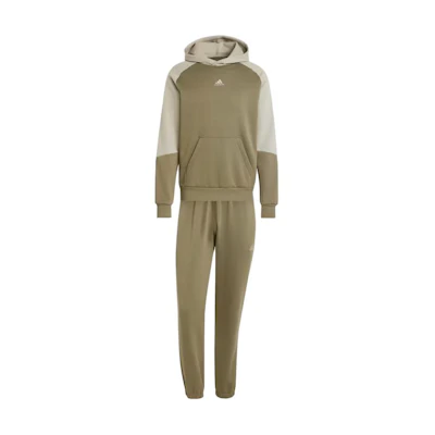 adidas Sportswear Fleece Colorblock Tracksuit Olive Green Hooded Set IY6670