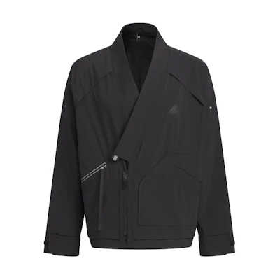 adidas Sportswear Fleece Jacket Black V-Neck Casual Long-Sleeve Coat IM9068