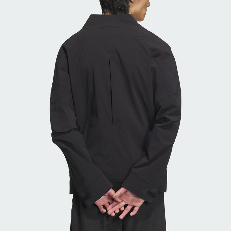 Shop adidas 運動休閒黑色V領長袖羊毛外套 IM9068