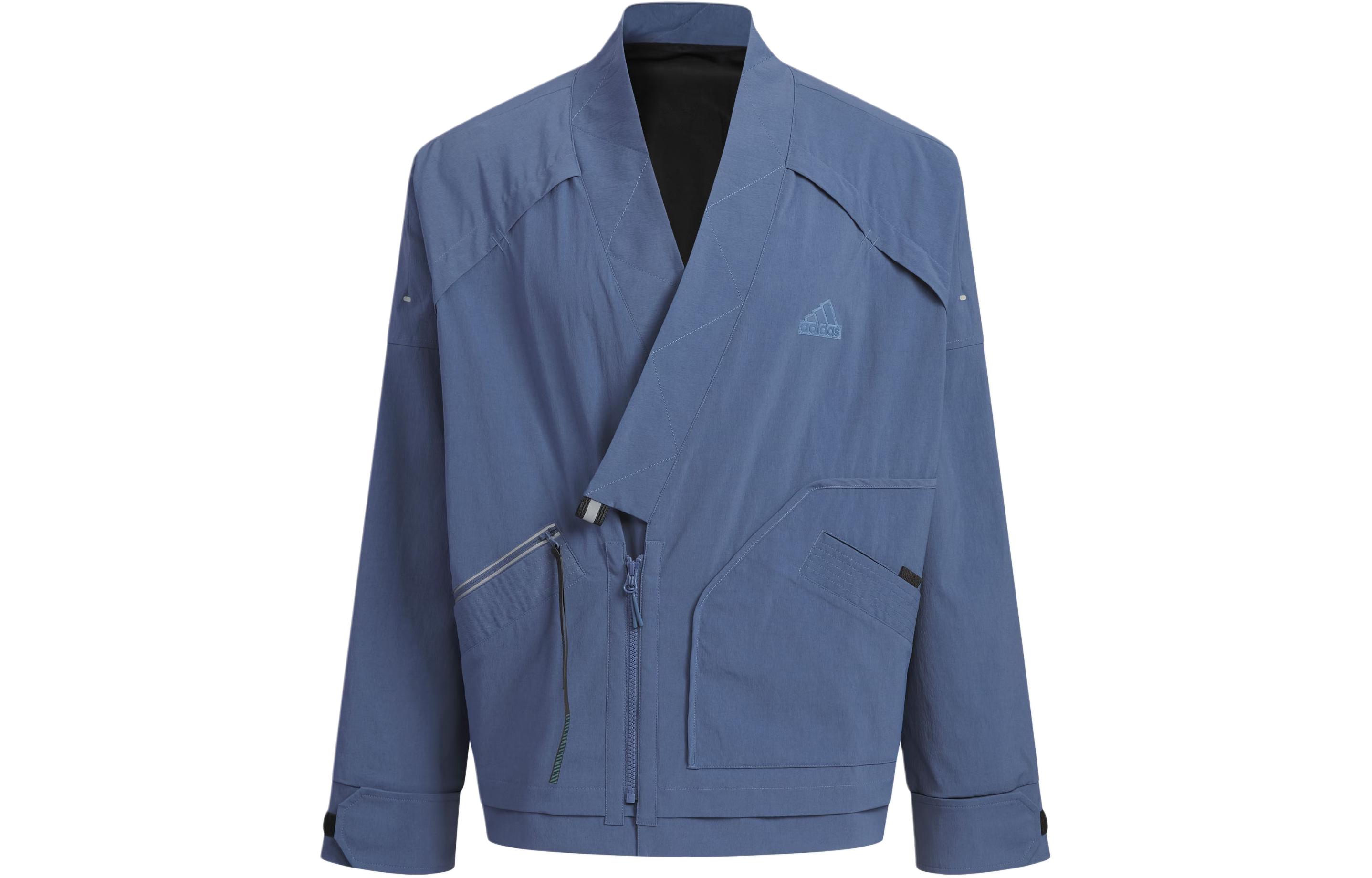 Order adidas Sportswear Jaket Fleece V-Neck Lengan Panjang Kasual Abu Abu Biru IM9069