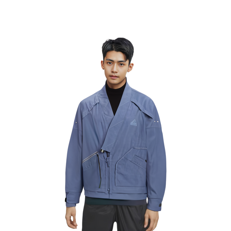 Details for adidas Sportswear Jaket Fleece V-Neck Lengan Panjang Kasual Abu Abu Biru IM9069