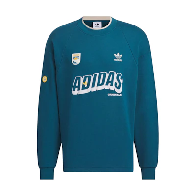 adidas Sportswear Letter Logo Print Crewneck Sweatshirt Stone Green IN0974