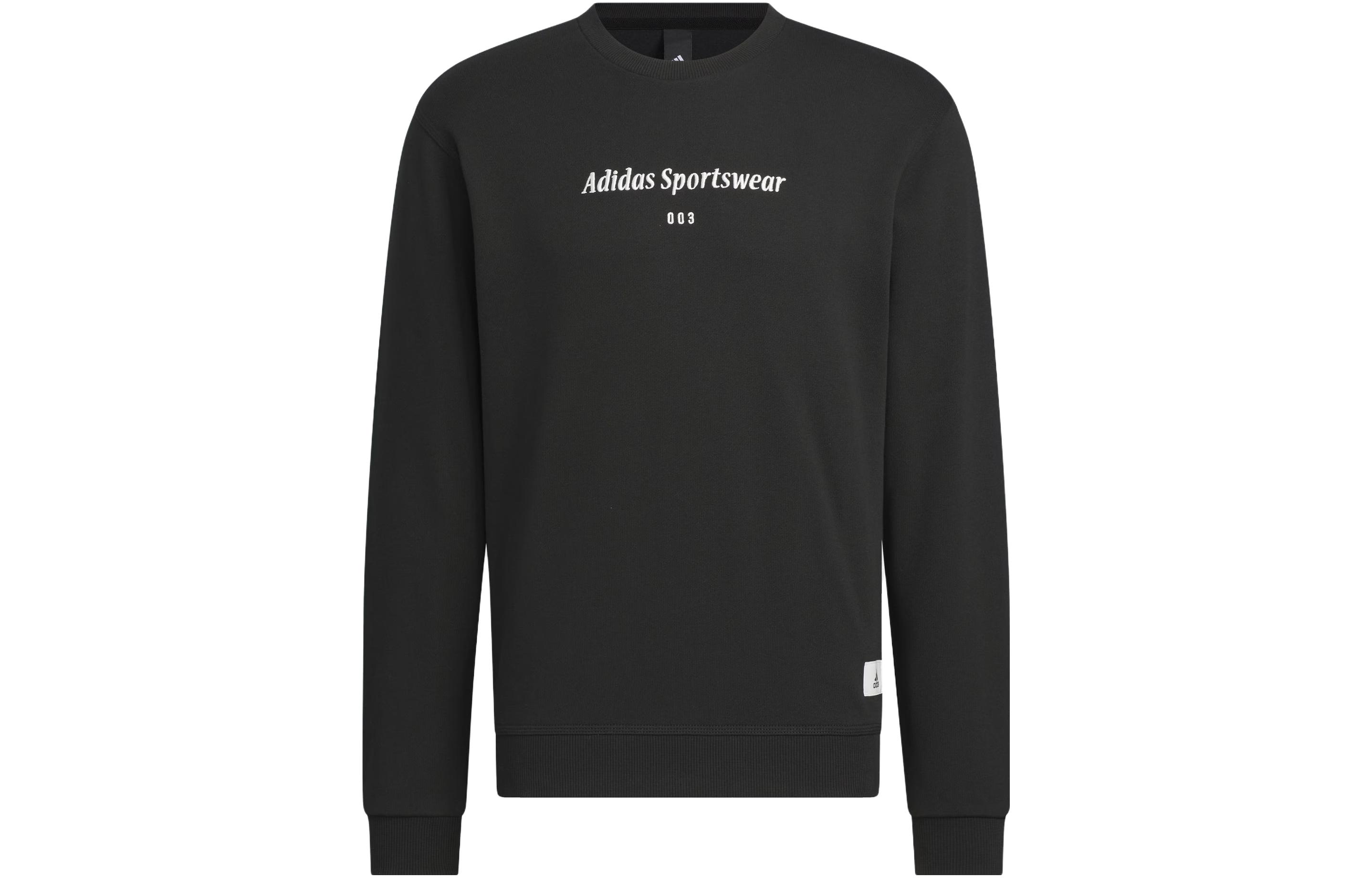 adidas Sportswear Lounge Black Graphic Print Relaxed Crewneck Sweatshirt Mens IQ1369