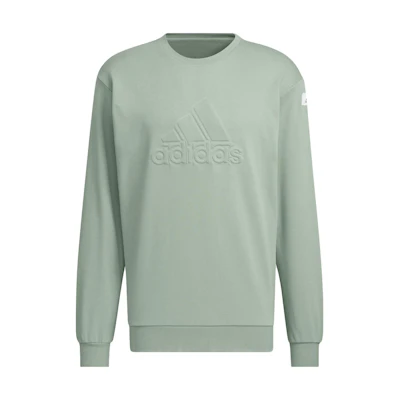 adidas Sportswear Lounge Crewneck Sweatshirt Silver Grey Green Casual Wear IK2796
