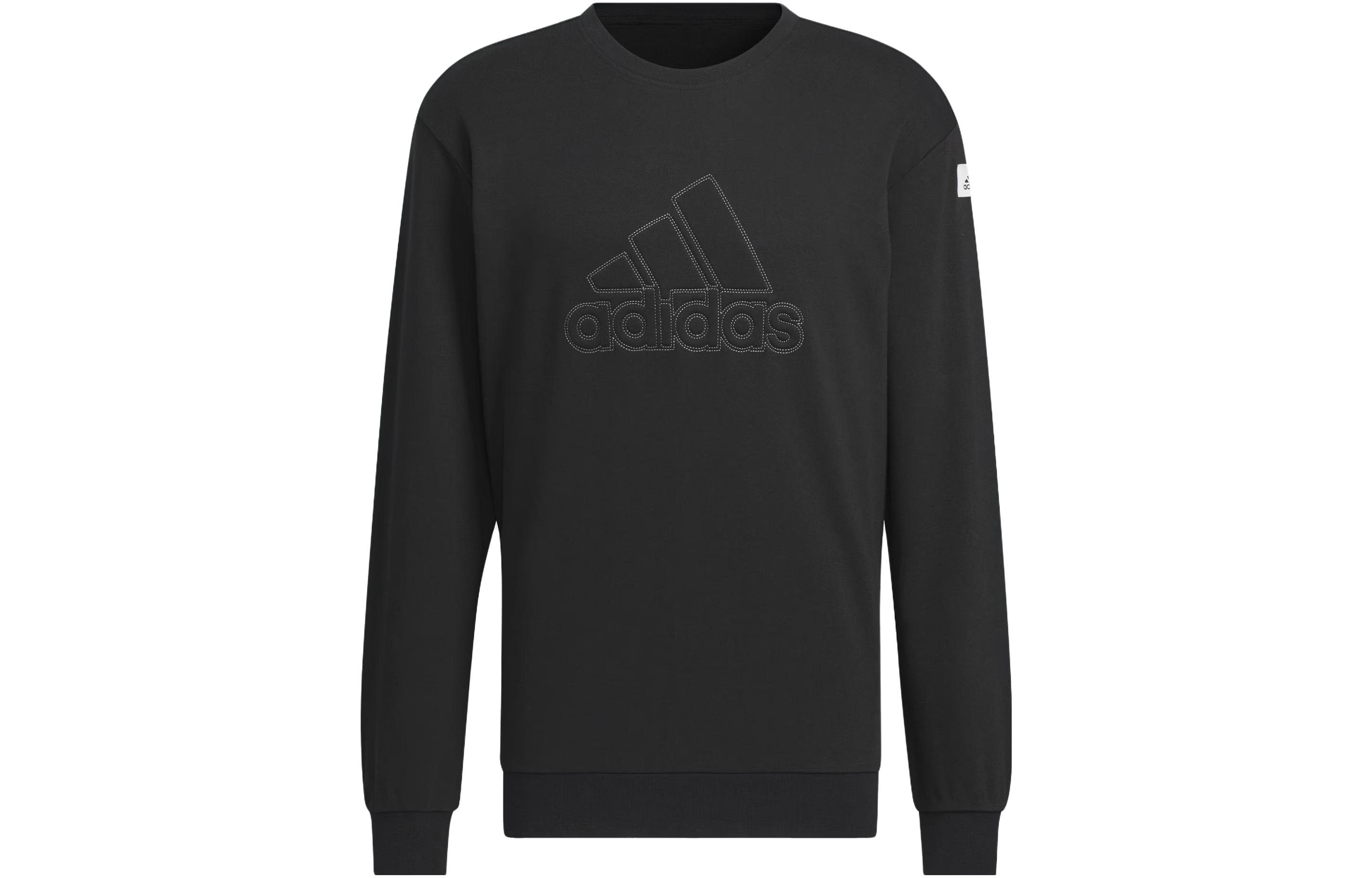 adidas Sportswear Lounge Sweatshirt Black Crewneck with Bold Logo - Casual Style IK2794