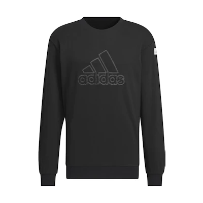 adidas Sportswear Lounge Sweatshirt Black Crewneck with Bold Logo - Casual Style IK2794