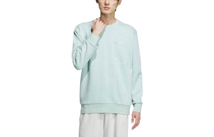 adidas Sportswear Pocket Crewneck Sweatshirt Casual Pullover Light Green IM9067