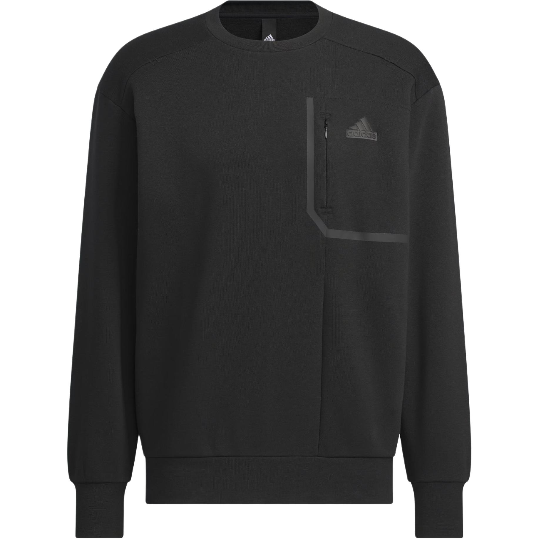 adidas Sportswear Pocket Sweatshirt Black Crewneck Casual Pullover IM9065