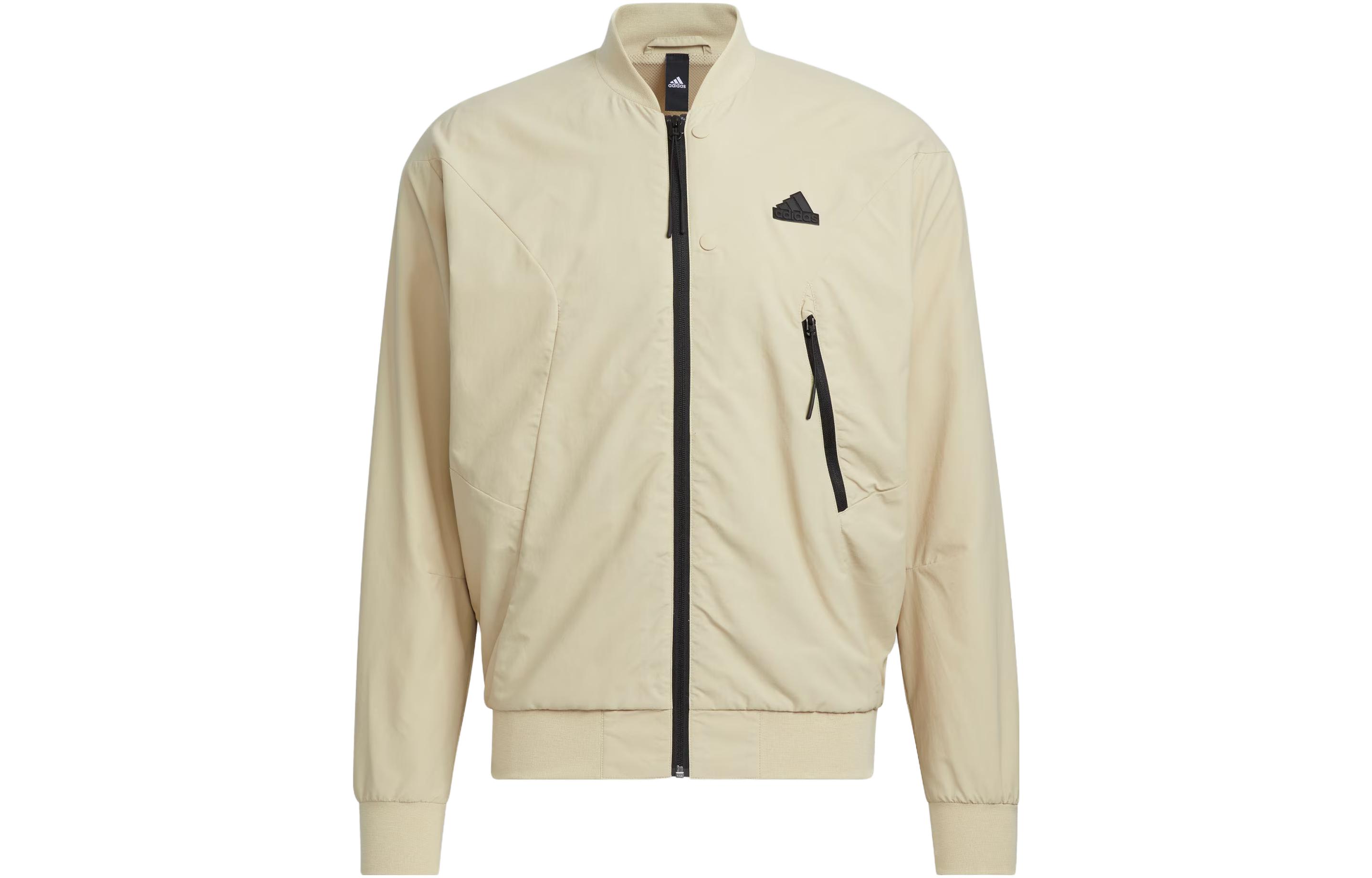 adidas Sportswear Urban Outdoor Bomber Jacket Prairie Brown Logo Design IP4959