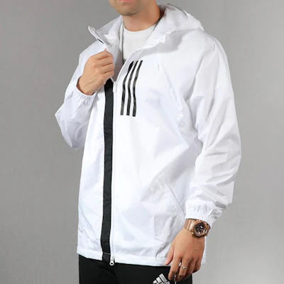 阿迪达斯运动 WND 白色连帽拉链外套夹克 EK4627 Details for 阿迪达斯运动 WND 白色连帽拉链外套夹克 EK4627