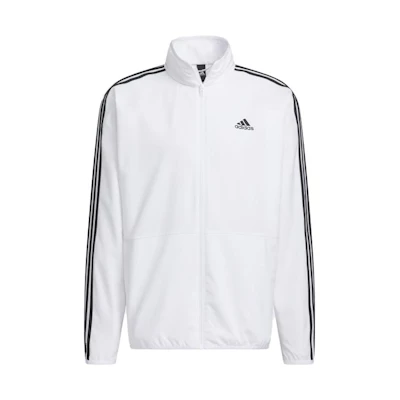 adidas Sportswear White Retro Zip-Up Jacket with Logo and Stripes IA9376