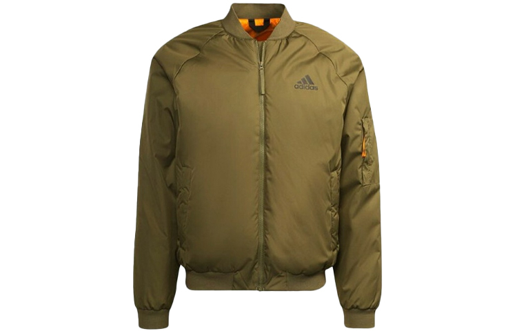adidas Sportswear Winter Bomber Jacket in Dark Olive Yellow. GV5355