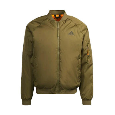 adidas Sportswear Winter Bomber Jacket in Dark Olive Yellow. GV5355