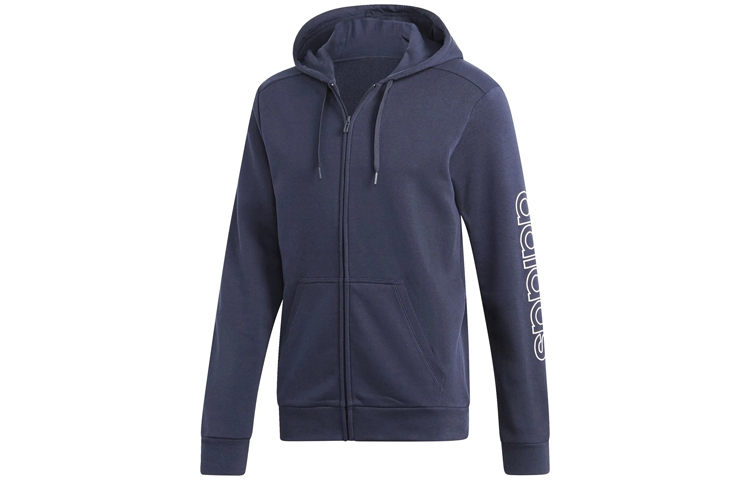 adidas Sporty Knit Hooded Jacket Blue DQ3117