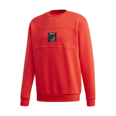 adidas SRRT Loose Fit Crewneck Logo Sweatshirt Red - Long Sleeve GD5814