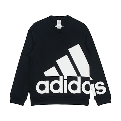 adidas SS22 Color-Block Logo Crewneck Sweatshirt Black HE4390