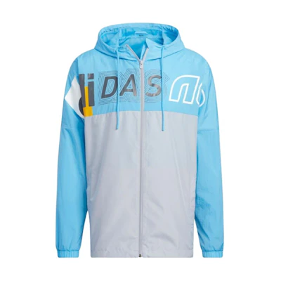 adidas SS22 Colorblock Letter Print Zip-Up Hooded Jacket Men HS8829