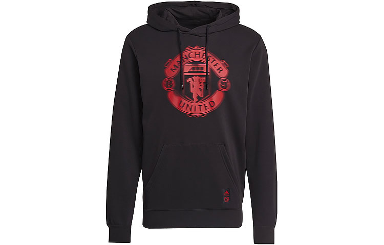 adidas SS22 Manchester United Hoodie Black Football Sweatshirt GR3893