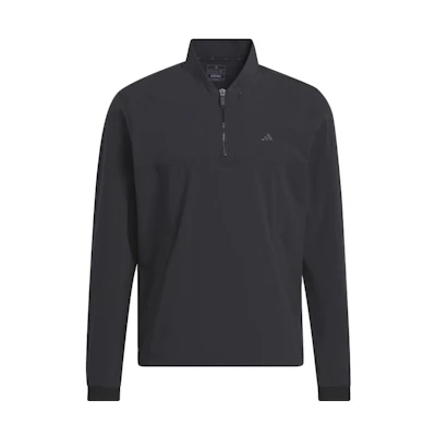 adidas SS23 Black Half-Zip Pullover Sweatshirt with Logo Print HS7582