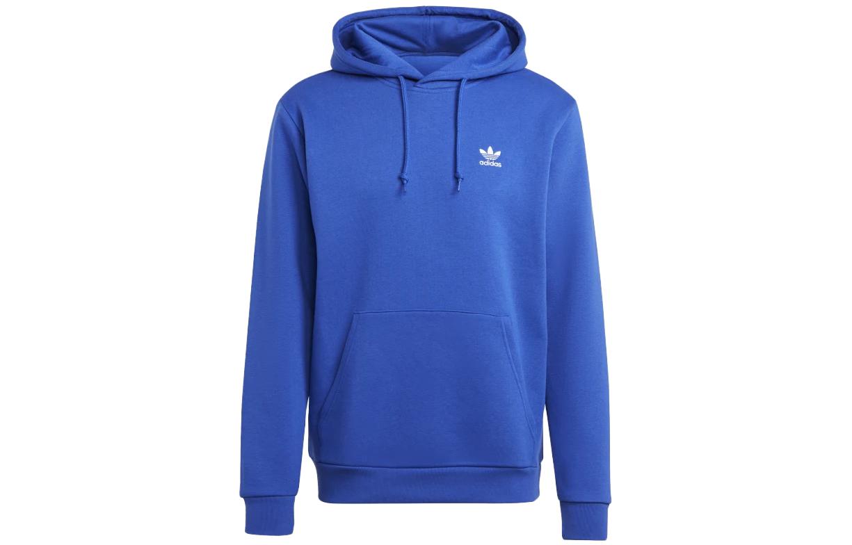 adidas SS23 Blue Solid Color Casual Hoodie Long Sleeve IA4891