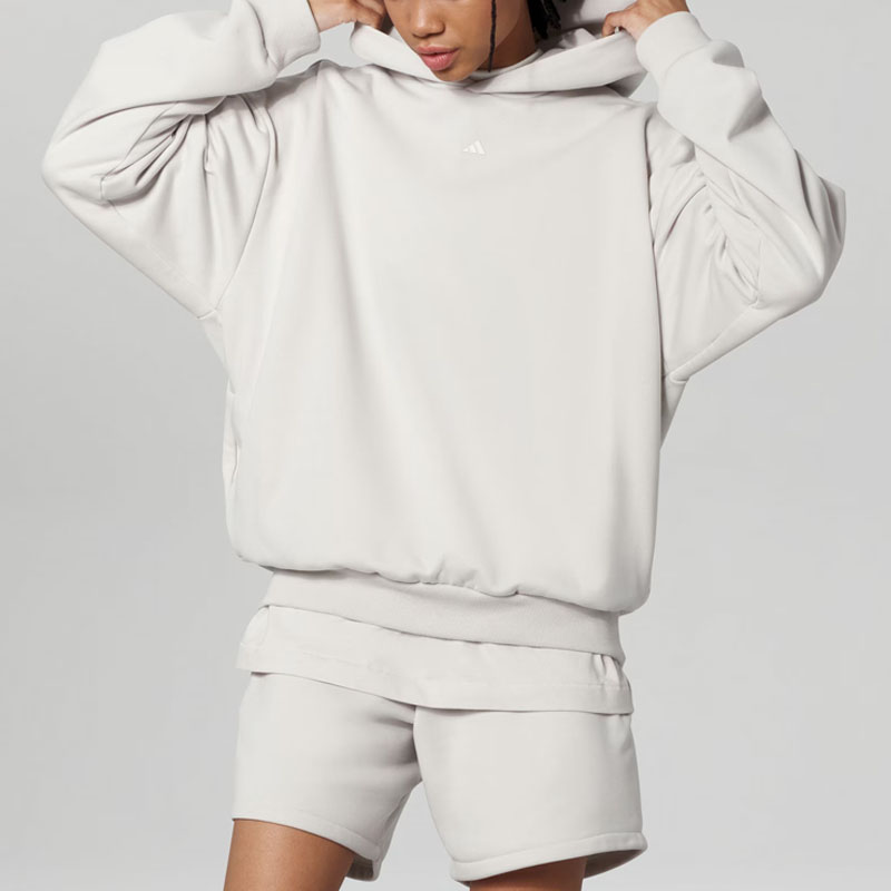 adidas SS23 Chapter 03 Logo Print Knit Hoodie Unisex White IN4241 圖 4