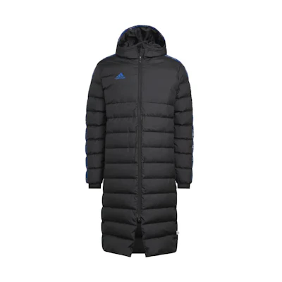 adidas SS23 Colorblock Logo Down Jacket Hoodie Black Long Sleeve Coat HN5511