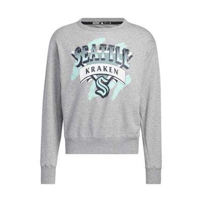 adidas SS23 Graphic Print Crewneck Long Sleeve Sweatshirt Light Gray HN6396