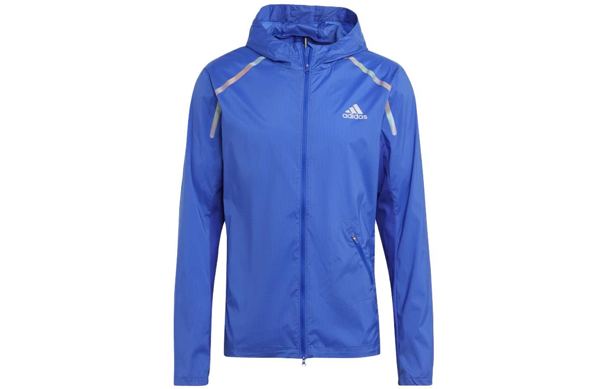 adidas SS23 Graphic Print Zip Hoodie Jacket Blue - IB8951