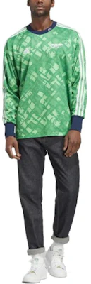 아디다스 SS23 그린 스트라이프 로고 프린트 긴팔 크루넥 스웻셔츠 HT7193 Details for 아디다스 SS23 그린 스트라이프 로고 프린트 긴팔 크루넥 스웻셔츠 HT7193