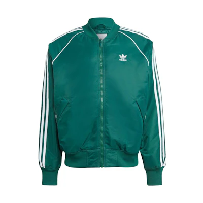 adidas SS23 Green Striped Zip-Up Baseball Collar Jacket HZ0693