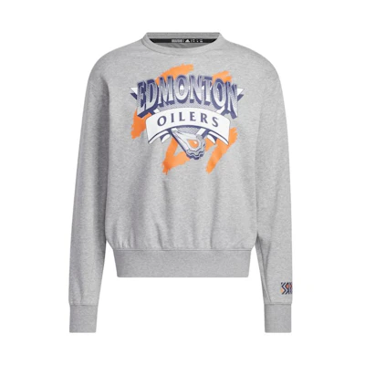 adidas SS23 Letter Print Crewneck Sweatshirt Grey HN6370