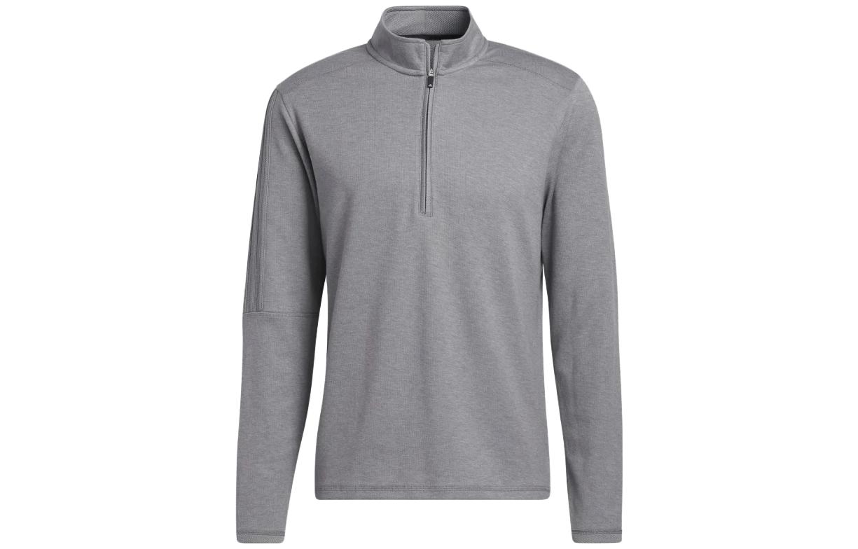 adidas SS23 Solid Quarter-Zip Pullover Sweatshirt Grey GM0022