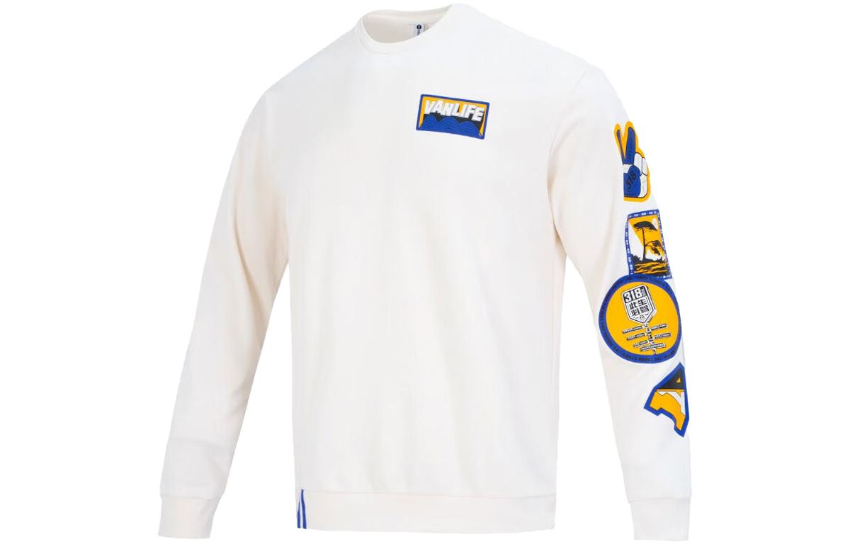 adidas SS23 White Relaxed Fit Crewneck Sweatshirt with Contrast Lettering IA6845