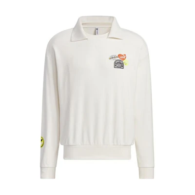adidas SS23 White Solid Color Logo Sweatshirt Casual Style IK6013