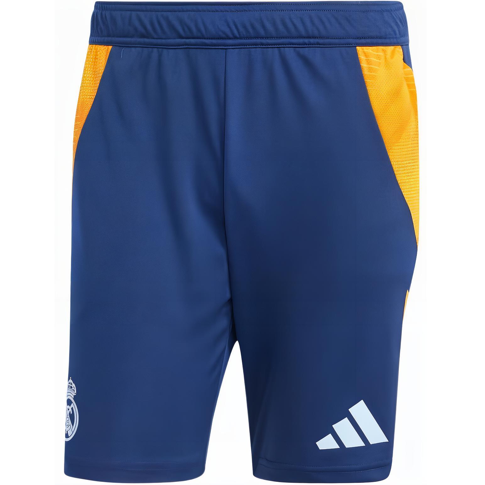 adidas SS24 Real Madrid Colorblock Breathable Soccer Pants Navy Blue Mens IT5105