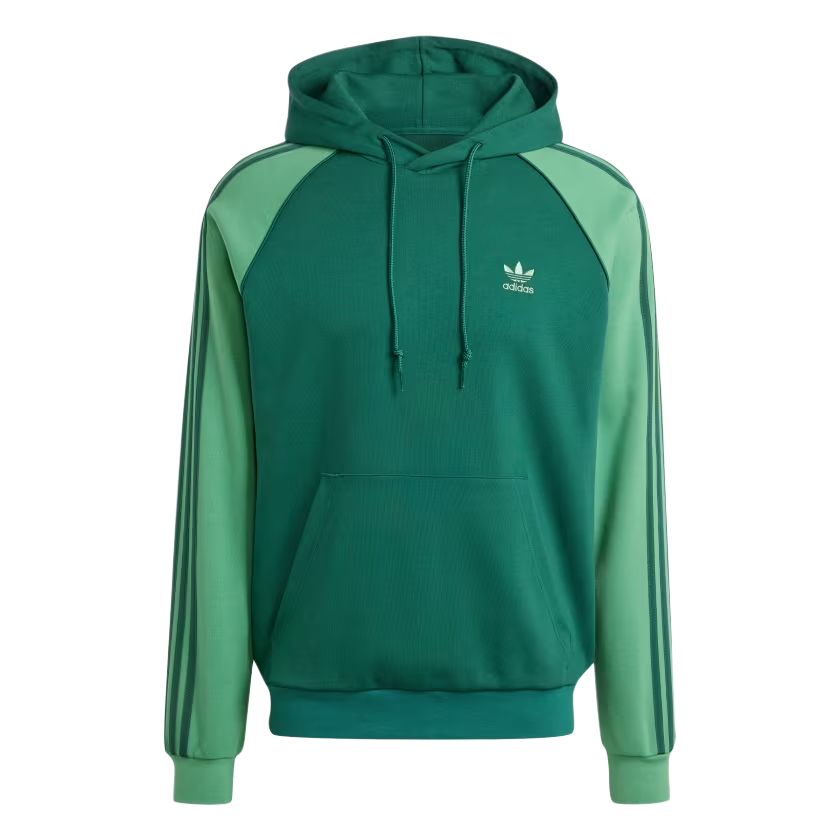 adidas SST 3-Stripes Colorblock Hoodie Collegiate Green/Secondary Green IY4862